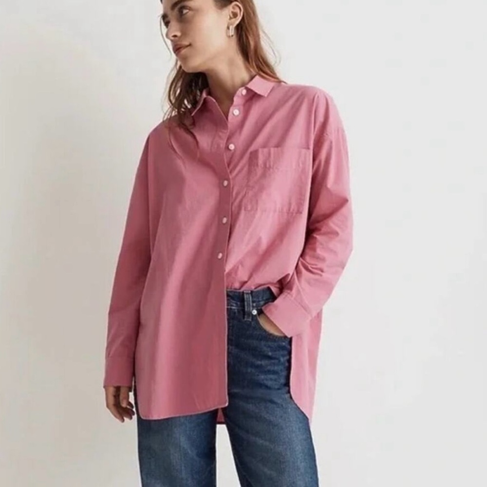 MWT Madewell nj588 Signature‎ Poplin Oversized Shirt size M